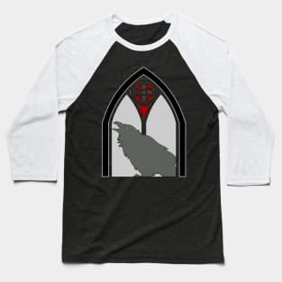 Gothic pointed arch - black raven in window Baseball T-Shirt